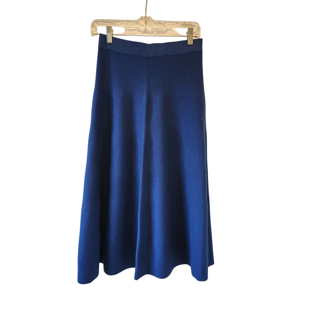 J. Crew 100% Merino Wool Blue Full Length Skirt Size 6